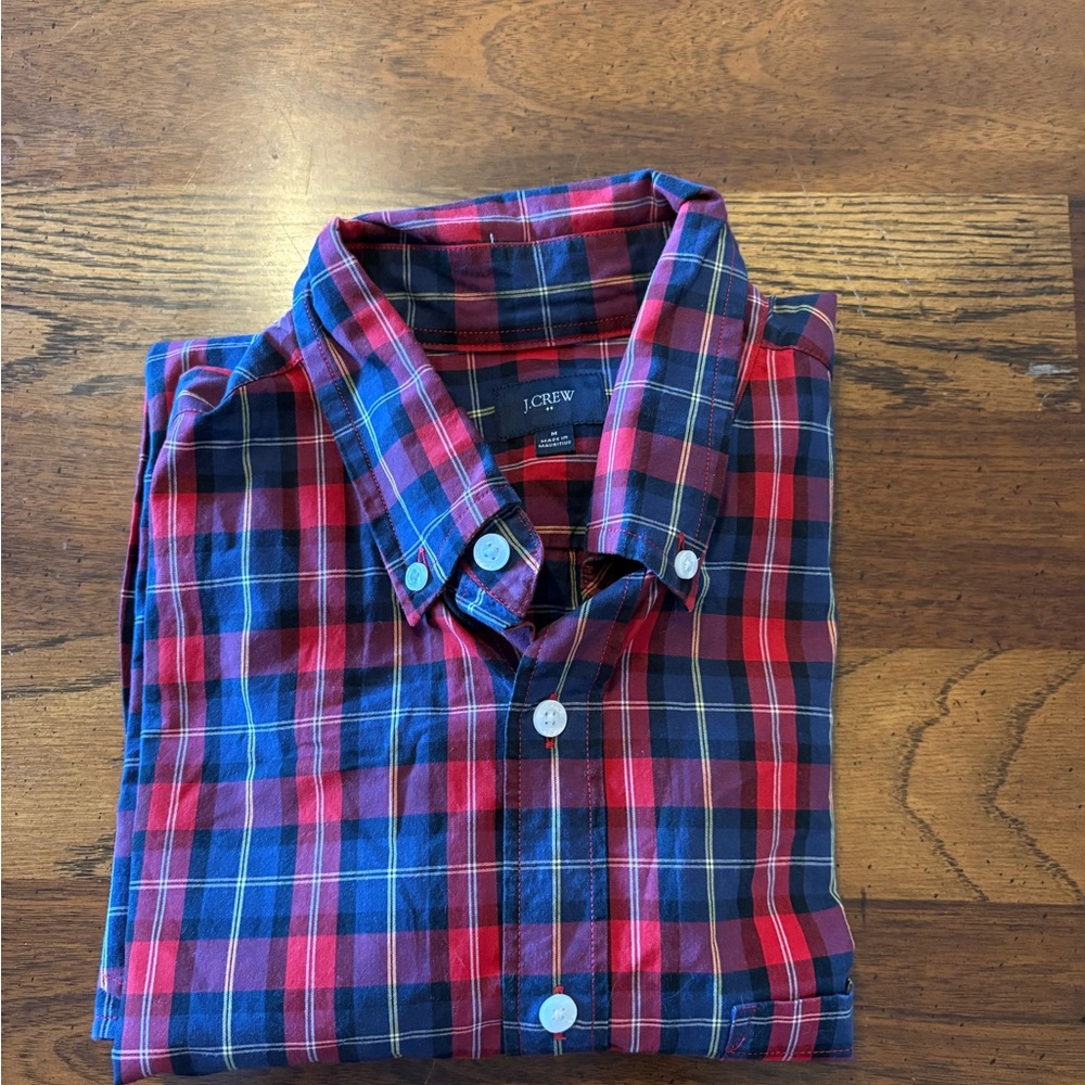 J. Crew Men's Vibrant Plaid Button-Down Shirt